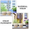 2Pcs Straw Flower Baskets Woven Planters Decorative Holders for Plants Desktop Garden Decor Woven Flower Baskets