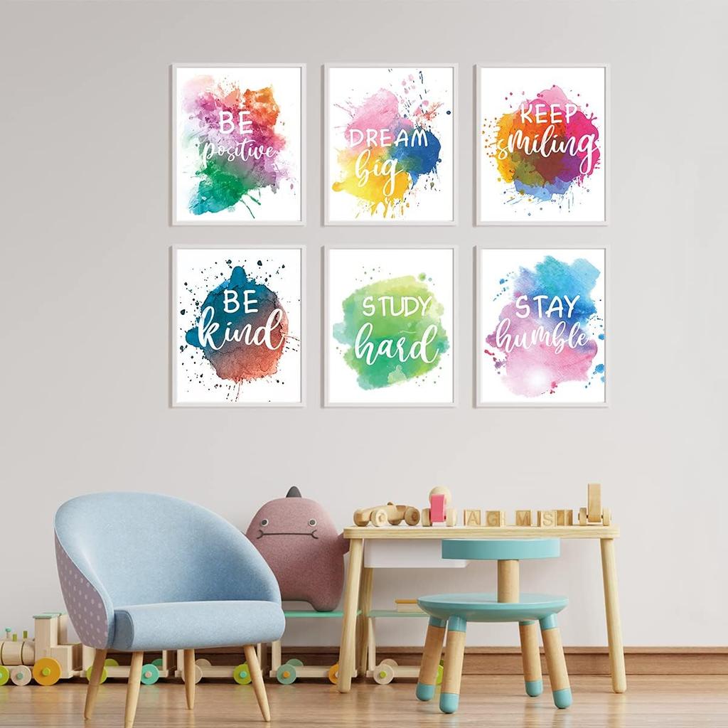 pirational Wall Art Motivational Art Prints and Quotes and Sayings Poster Girls Teens Bedroom Decor Sayings Positive Phrase Party Gift for Girls Kids