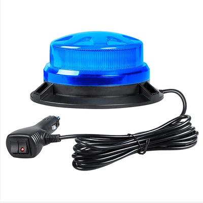 Magnetic Base LED Blue Emergency Strobe Light Car Police Roof Flashing Hazard Warning Light 12V/24V Vehicle Safety Beacon Lamp