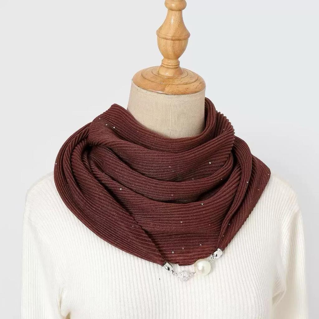 Spring and Autumn Fashion Explosion 71 Square Scarf Magnetic Buckle Scarf Silk Scarf Women's Neckband Neck Headband Scarf