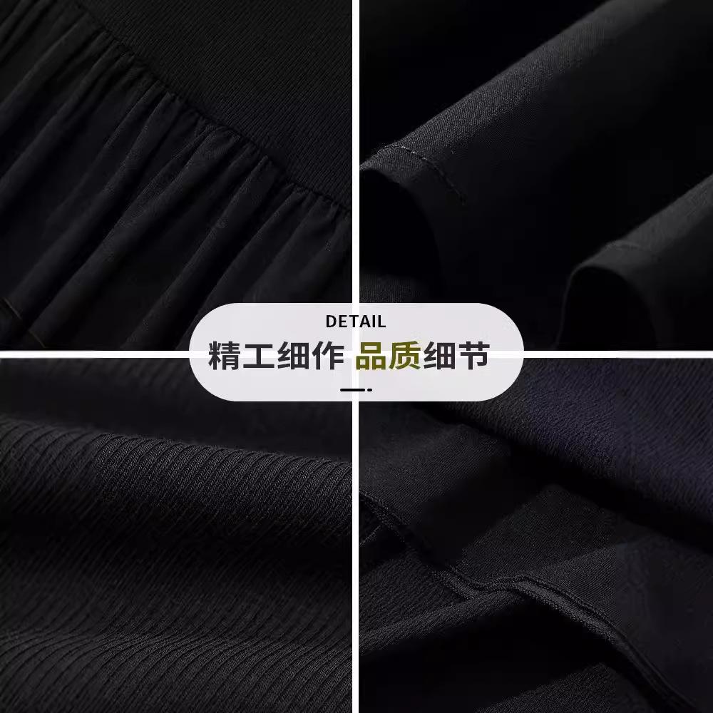 Black Hepburn Short-sleeved Dress French Temperament Summer Square Collar New Skirt High-end Long Dress Socialite