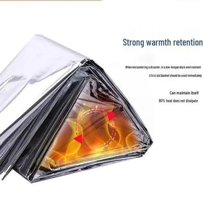 All-Weather Emergency Survival Blanket: Cold-Resistant, Heat-Insulating, Rainproof, Sunproof, Anti-Hypothermia Aluminum Travel Tent Blanket