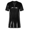 Womens Waterproof Sleep Dress V Neck Short Sleeve Side Split Loose Mini Dress Oversized T-Shirt