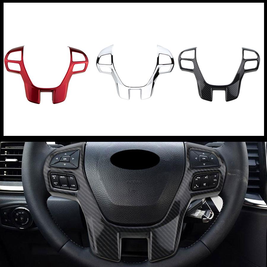Car Steering Wheel Trim Cover Sticker for Ford Everest 2015-2021 Ranger 2015-2022 Steering Wheel Molding Car Styling Accessories