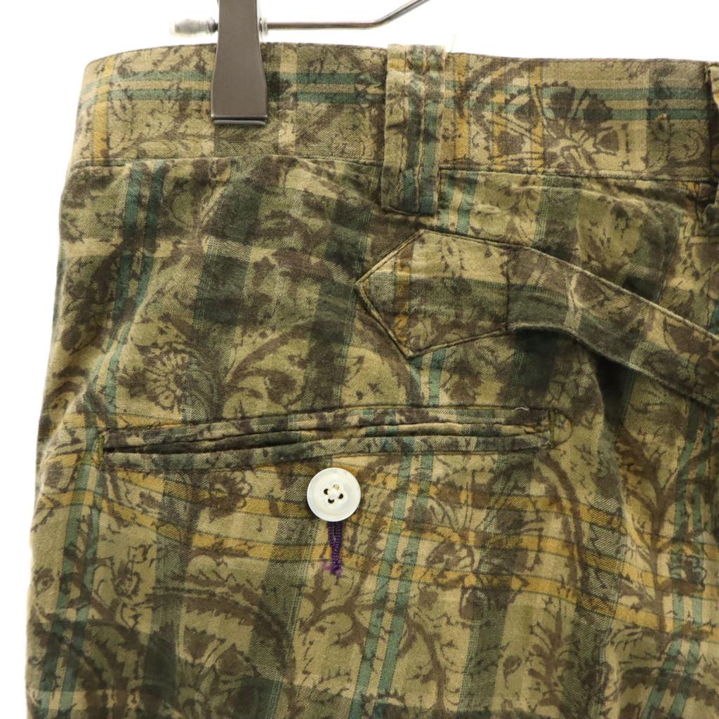 Needles made in Japan check pattern Straight pants S beige Cinchback Men's Used