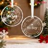 1pc/2pcs 'Yo Soy' Christmas Gift Glass Ornament,Hanging Decorative Gift for Christian Families,  Holiday Gift for Family and Friends, Glass Keepsake