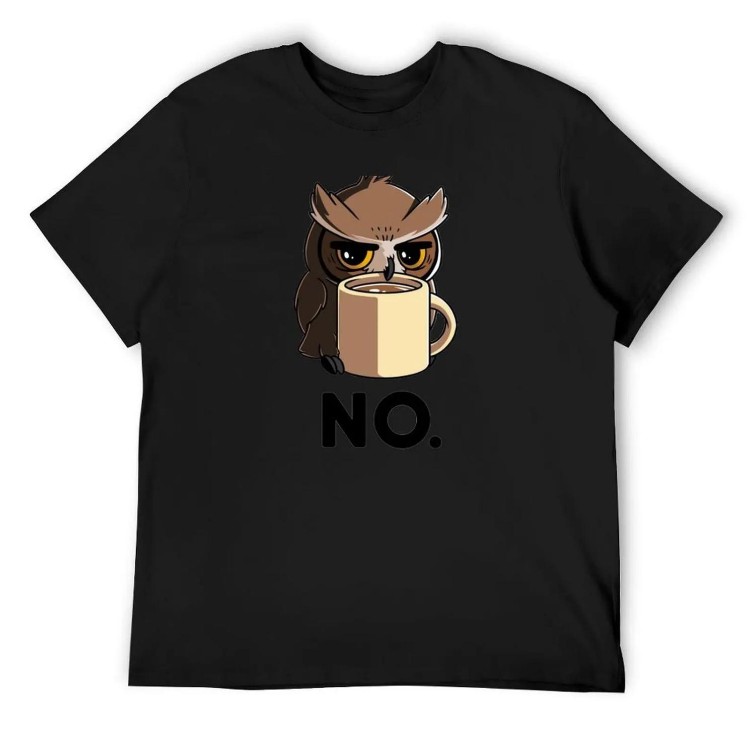 Grumpy owl! T-Shirt plus sizes anime clothes cheap stuff mens cotton t shirts S
