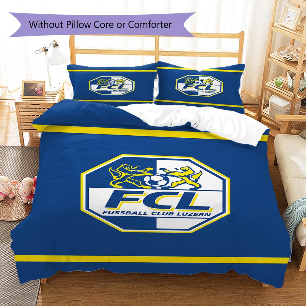 Set Biancheria da Letto con Fantasia FC Luzern Copripiumino Federa Decorazione per la Casa Regalo (1 * copripiumino + 2 * federa, senza nucleo)