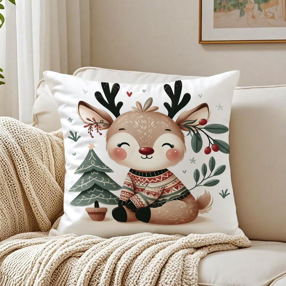 Federa per Cuscino Renna Federa Antiacaro Decorazione Divano Soggiorno Cuscino Stanza