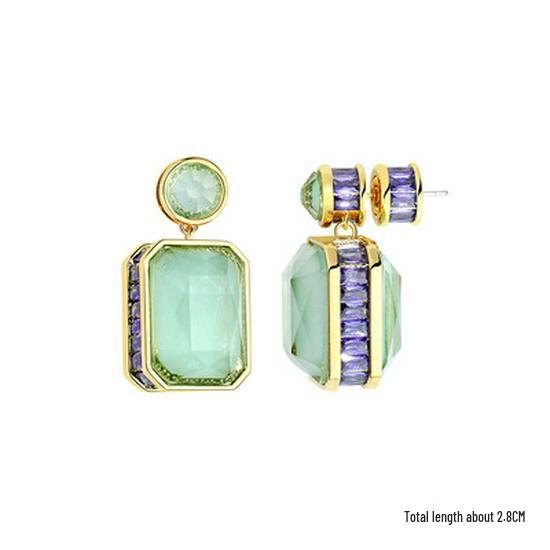 

2022 Роскошные серьги с драгоценными камнями и цирконами в геометрическом стиле: Трендовый, Элегантный, 3D Дизайн светло-синий