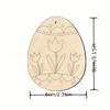 32/16/8pcs Easter Wooden Assorted Colored Egg Shapes, Ornaments, Easter Decorations Easter Holiday Pendants And Hanging Decorati