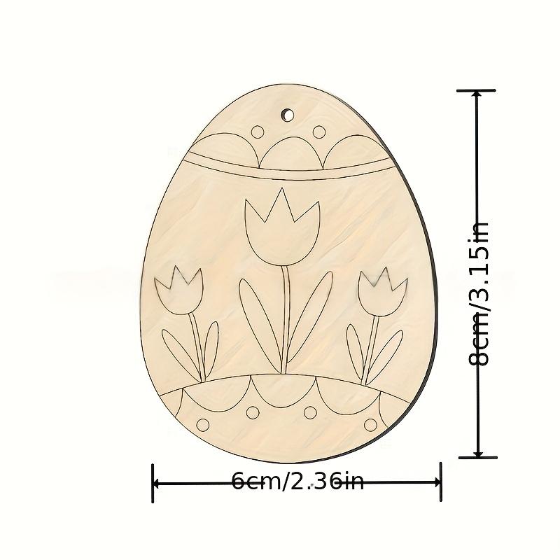32/16/8pcs Easter Wooden Assorted Colored Egg Shapes, Ornaments, Easter Decorations Easter Holiday Pendants And Hanging Decorati