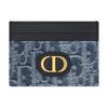 30 Montaigne CD Logo de Metal Lona Jacquard E Jeans Jacquard Porta-Cartões Porta-Cartões Feminino Azul S2152UDCE-M49E