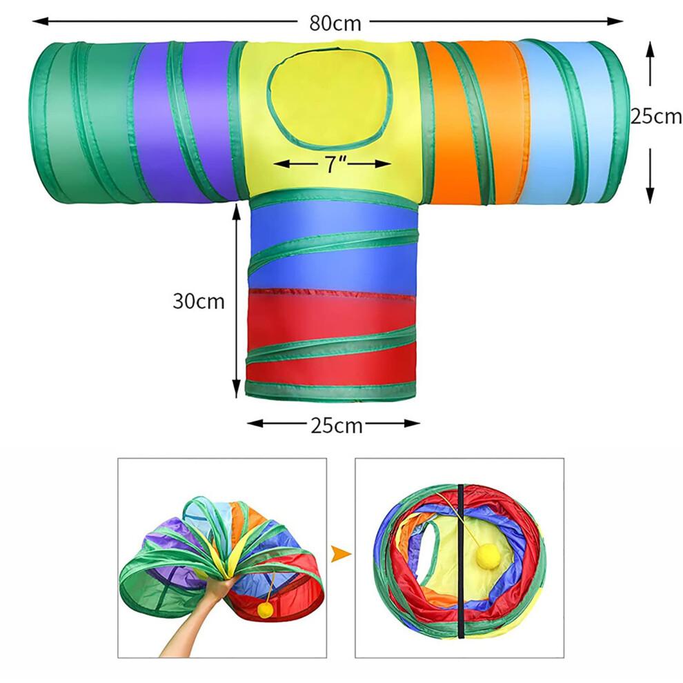 Cat Toys Cat Tunnel and Cat Cube Pop Up Collapsible Kitten Indoor Outdoor Toys-Collapsible 3 Way or 1wayCat Tube- for Cat, Puppy, Kitty, Kitten,