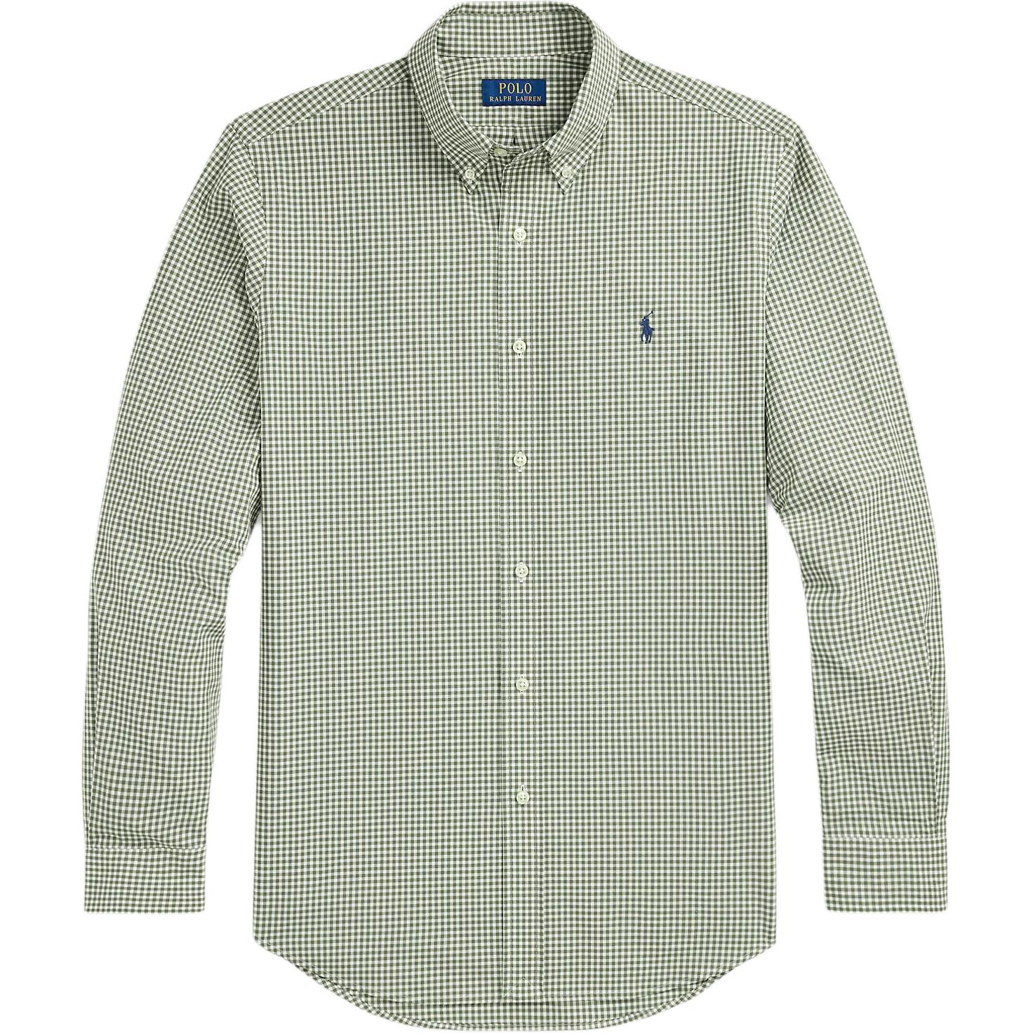 

Polo Ralph Lauren SS25 Клетчатая эластичная поплиновая рубашка с длинным рукавом Мужские рубашки Зеленый 710929342-009 M