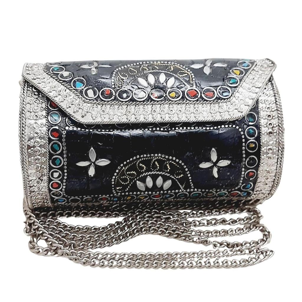Small Size Handmade Metal Bag Coin Purse Ethnic Bridal Kids Bag Party Clutch