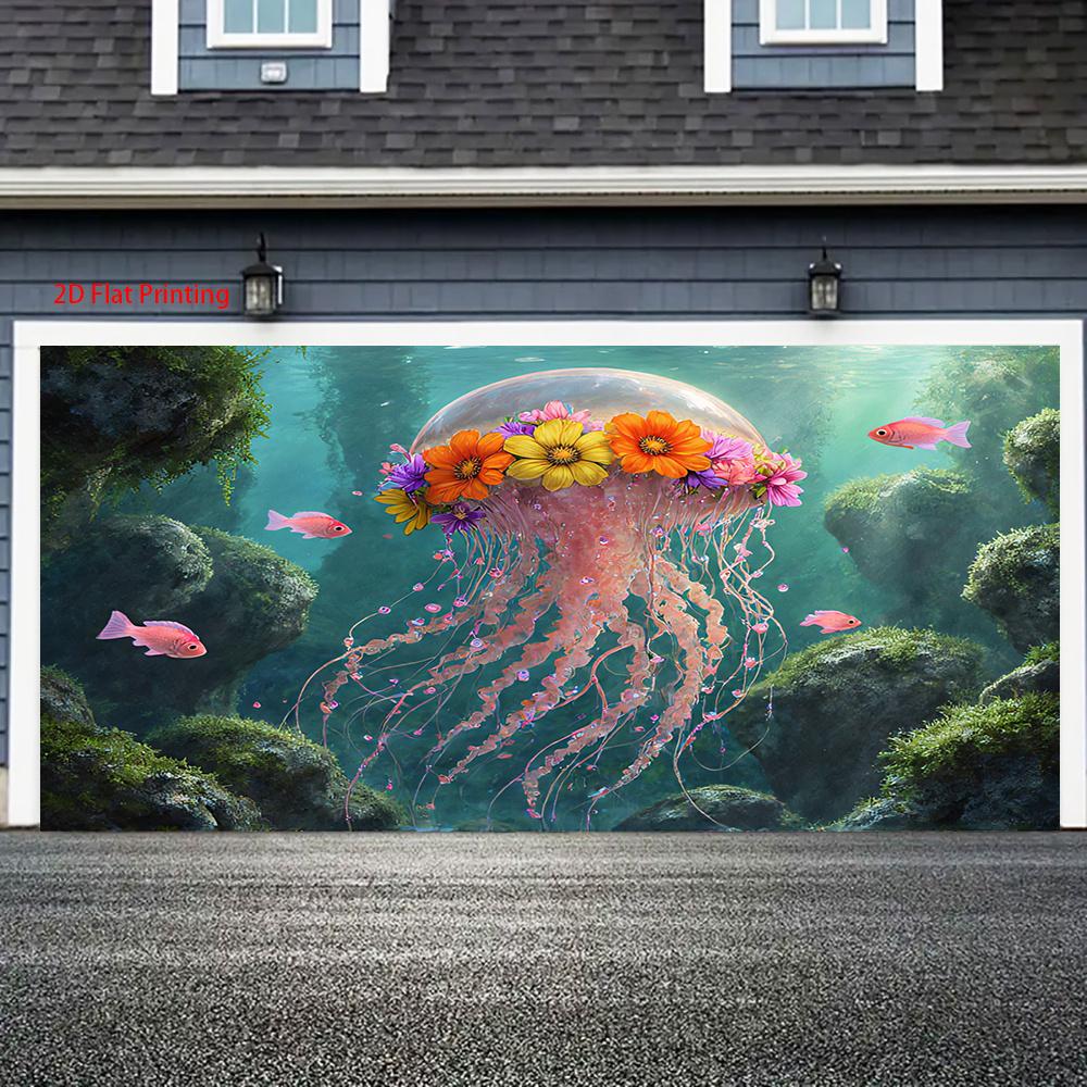 2D plane, watermelon pattern in the depths of the ocean, suitable for family gatherings, polyester fiber