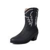 Cowboy Winter Boots for Women Ankle Boots Wide Calf Leather Heels Shoes 2025