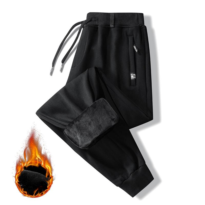 

Мужские толстые зимние флисовые брюки, мужские спортивные брюки больших размеров с широкими штанинами, модные теплые прямые спортивные повседневные брюки 7XL