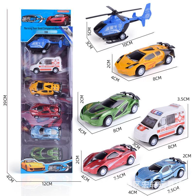 Pull-Back Engineering Vehicles Toy Set for Kids - Fire Trucks & Military Cars