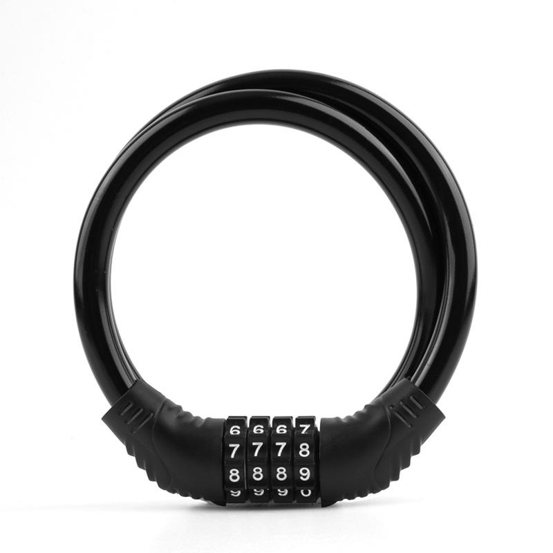 1Pc Bicycle Four-digit Combination Lock Mountain Bike Portable Anti-theft Color Lock Dead Fly Bicycle Riding Equipment
