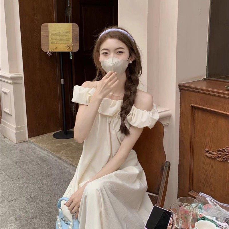 One-Shoulder Strappy A-Line Summer Dress – Slimming Fairy-Style Long Skirt