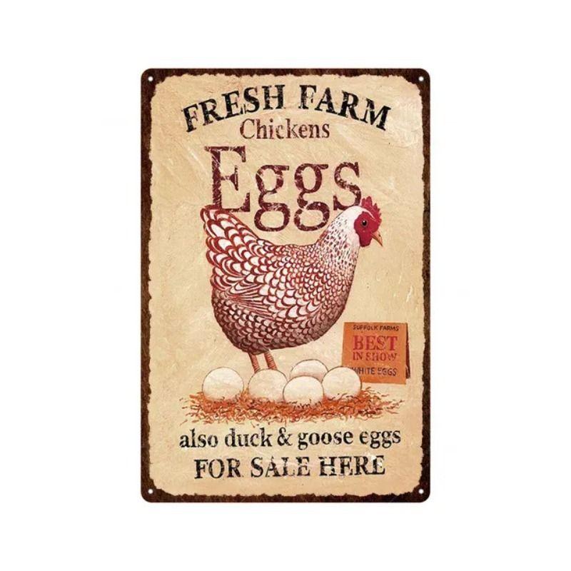 Retro metallmålningar, möbler, vardagsrumsdekoration 20x30cm