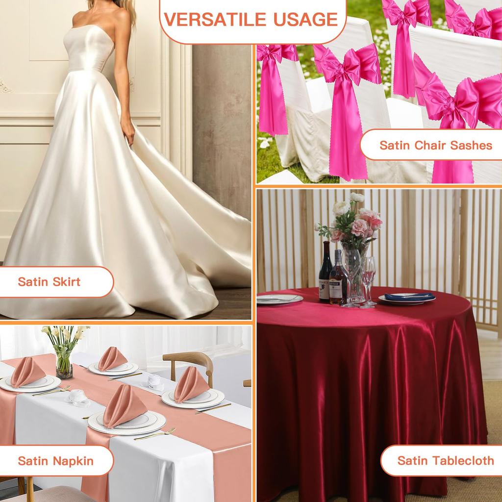 Tessuto Raso Solido, Tessuto Liscio Lucido e Setoso, Tessuto Raso Nuziale Liscio per Abiti da Sposa, Confezionamento Abbigliamento, Artigianato Fai-da-te, Cucito