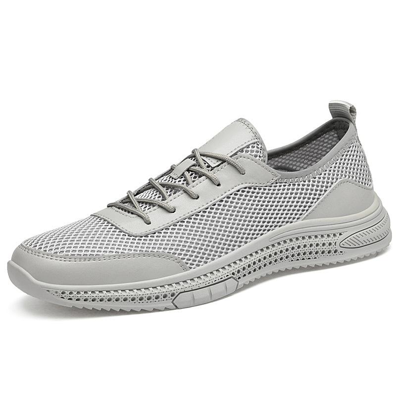 Men's shoes 2025 summer new soft-soled hollow breathable fly-woven mesh shoes men's outdoor sports style casual shoes tide