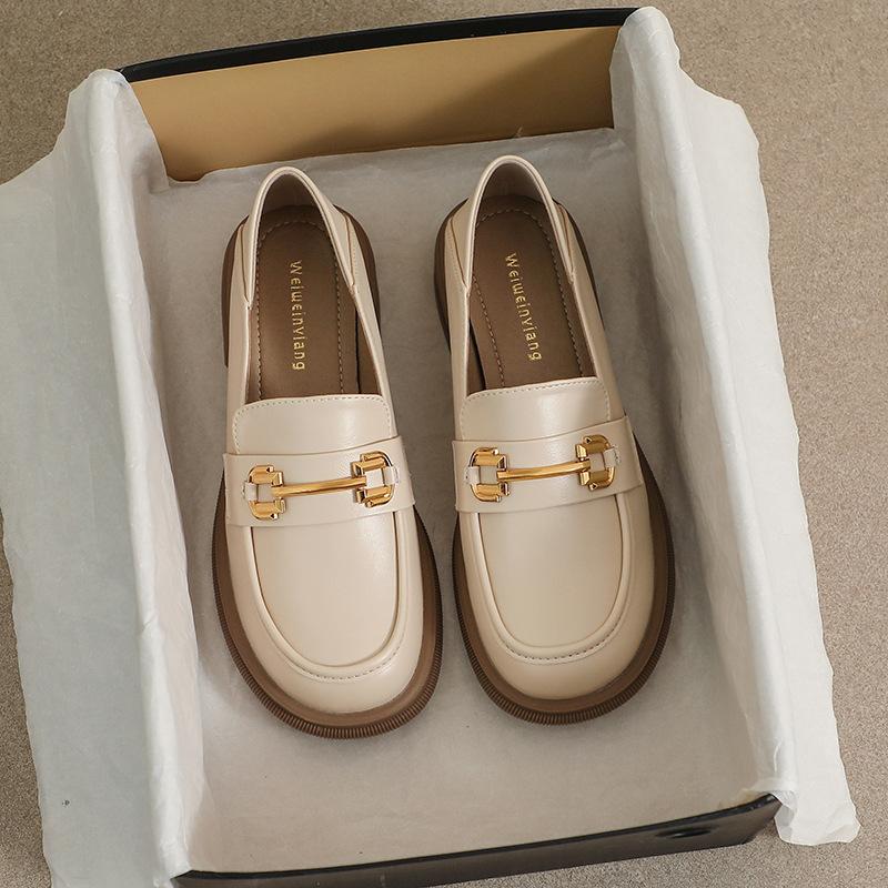 Leather women's new women's British style small leather shoes women's shoes small fragrant style single shoes