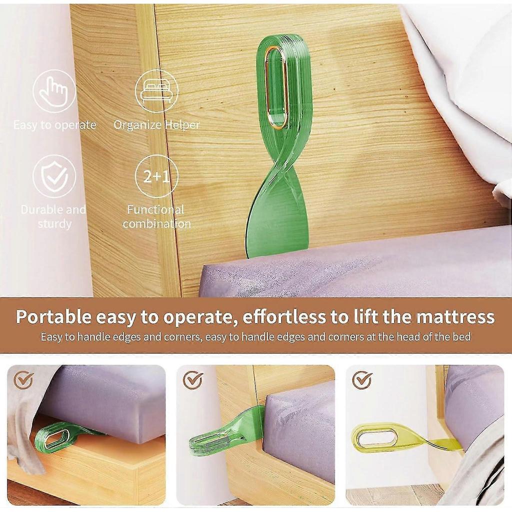 2 Pcs Mattress Lifter For Changing Sheets, Bed Sheet Tucker Tool, Mattress Lifter Wedge Helps Lift The Mattress Tuck Sheets Or Bed Skirts Alleviating 