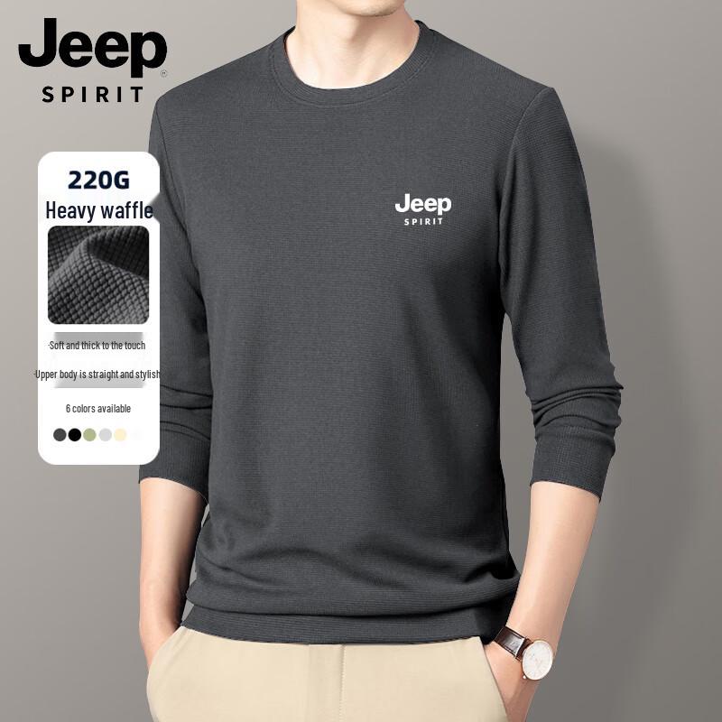 JEEP SPIRIT Men s Waffle Knit Long Sleeve T-Shirt L