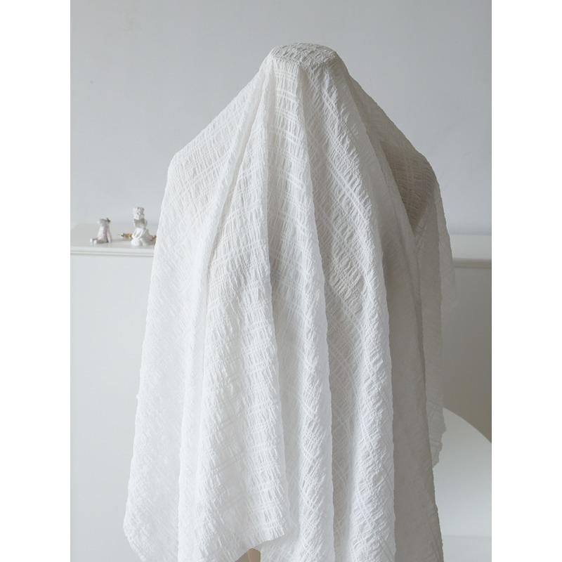 Chiffon Pleated Fabric Micro-elastic Summer By Meters for Curtain Sunscreen Scrunchies Dresses DIY Sewing Breathable Cloth Plain