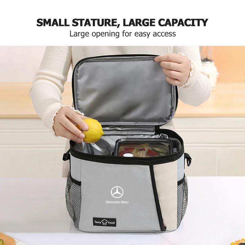Przenośna Termiczna Torba na Lunch Izolowany Pokrowiec Torba na Kolację Kempingową Dla Mercedes Benz C180 C300 W124 W176 W177 C200 C260 GLC CLE CLA