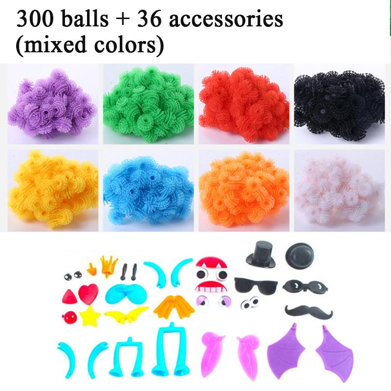 Kids DIY Magic Puffer Ball Creative Construction Toys Puzzle Sticky Thorn Ball Cluster 3D Model Assembling Building Blocks Gift