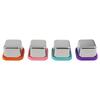 4 Stainless Steel Lunch Boxes with Silicone Lids Square 6 Ounce Snack Containers for Packing Food for Work or Travel
