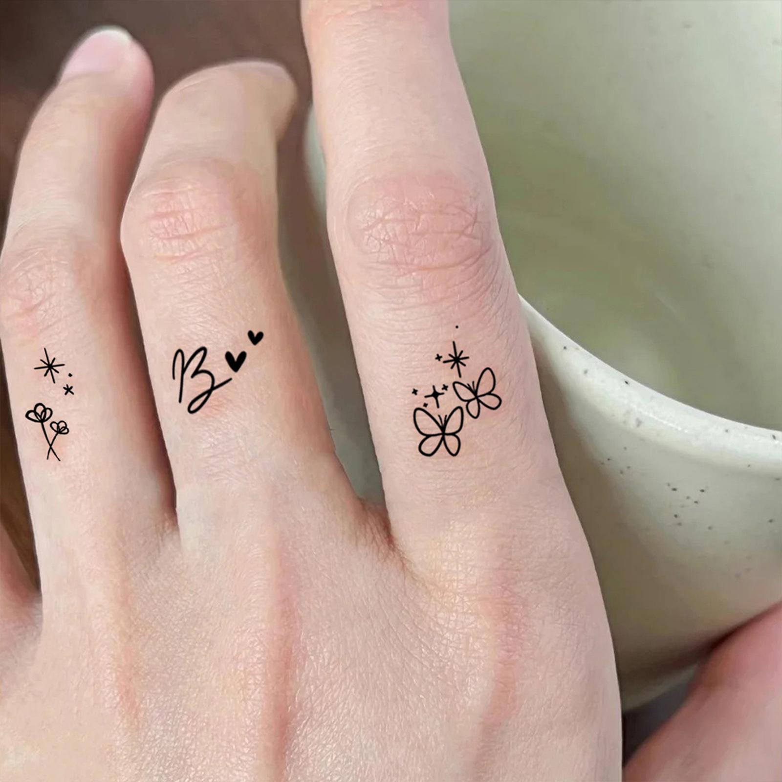 Glow Makeup Unisex Small Pattern Simple Finger Tattoo Sticker High Sense Babes Simple Personality Tattoo Sticker