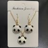 Hot-selling simple jewelry, cute design, panda pendant, earrings, neck chain, dripping oil, sweet necklace set.