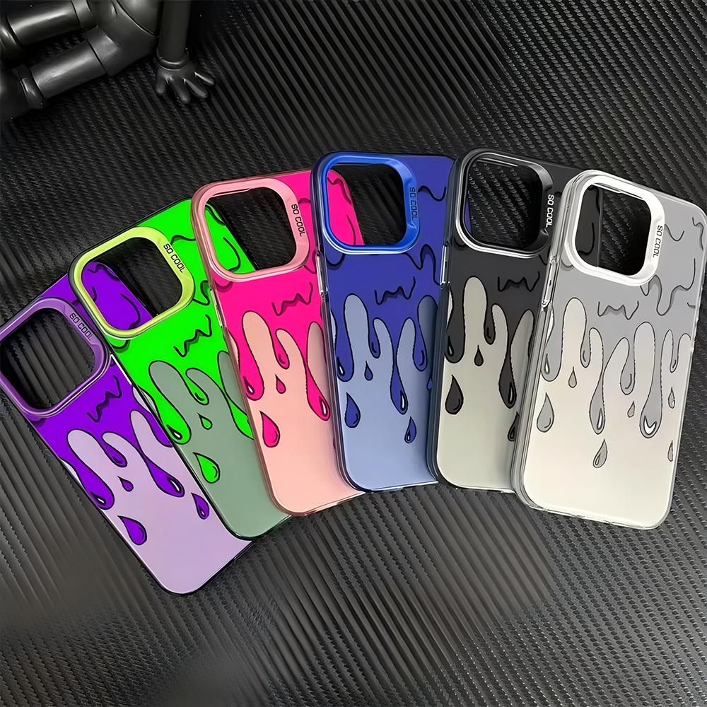 Trendige Handyhülle mit Wassertropfenmuster für iPhone 17E Air 17 16e 16 14 Pro Max 13 12 11 15 Plus Schutzhülle mit harter Rückseite Ins Cover