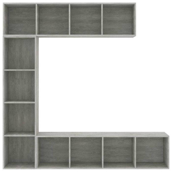 VidaXL 3-piece bookcase/TV Stand Set Concrete Grey 180x30x180 Cm