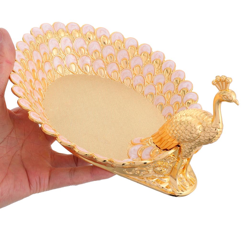 Peacock Theme Metal Tray Elegant Fruit Platter Party Use Delicate Storage Dessert Display Fruit Platter Tray Serving Trays