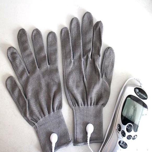 Silver Fiber Electrical Massage EMF SHIELD Gloves серый