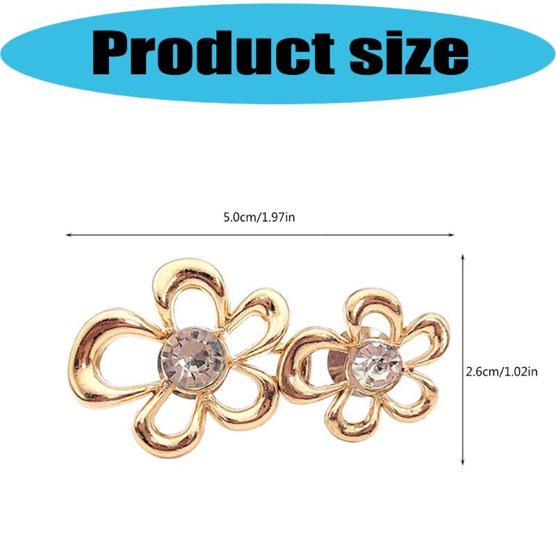 6Pcs Elegant Flower Waist Tightening Button For Jeans Pants Waist Fastener Clip Waist Cincher for Waist Adjustment
