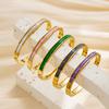 Light Luxury Diamond-set Bracelet Fashionable Colorful Square Diamond Half-circle Full Diamond Zircon Bracelet