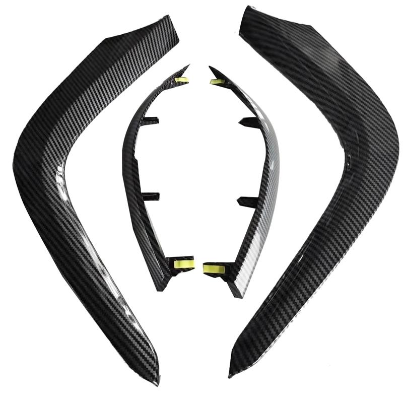 1Set Car Dashboard Air Vents Trim Strip Parts For Toyota Corolla Altis 2007-2013 Air A/C Outlets ABS Carbon Fibre Trim Cover Carbon Fiber