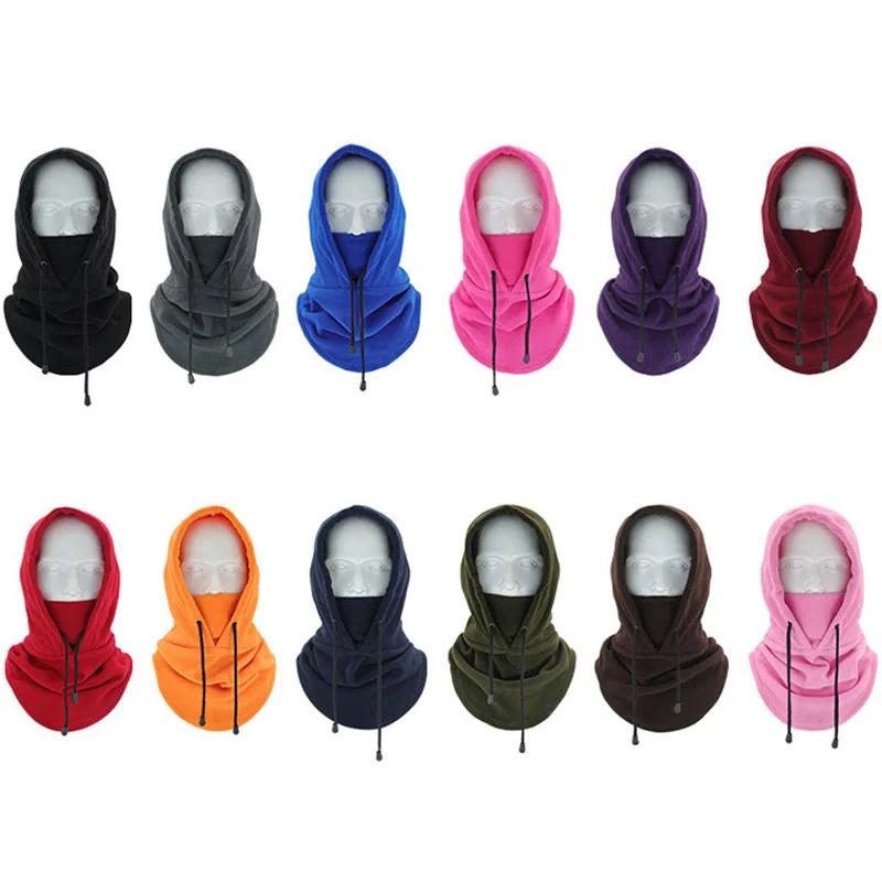 Windproof Cycling Cap Ski Balaclava Plush Winter Warm Hat Outdoor Hood Cap Cold Padded Hood Beanies Neck Warmer Hiking Scarves