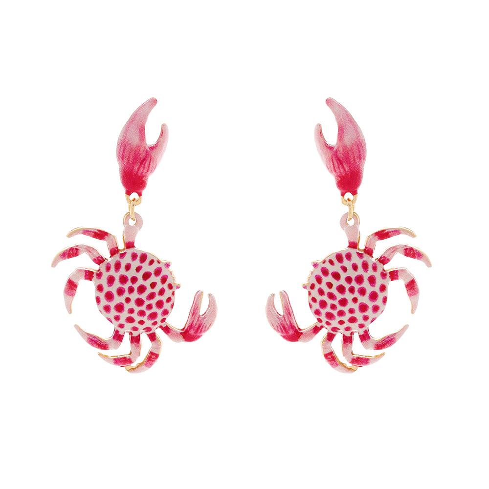 Серьги-крабы Женские Аксессуар для отпуска на океанском пляже Простые Текстурированные Эмалевые украшения в виде крабов Подарок на вечеринку Серьги с животными 2025 Новые