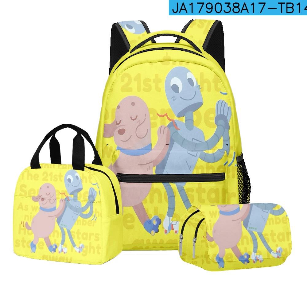 Tendance Unique Tendance Cool Créatif nourriture Conception 3D Set de 3 pièces Sacs pour Apprenants Multi-usage Sac à Dos de Voyage Sac Bandoulière Sac Fourre-tout Trousse à Crayons