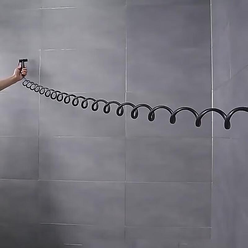 MDNG Einziehbarer Duschschlauch mit Brausekopf - Schwarz, 2m