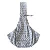 Grey Striped Strap Size Adjustable Cotton Pet Sling Dog Cat Carrier Bag Hand Free Comfort Shoulder Bag Outdoor